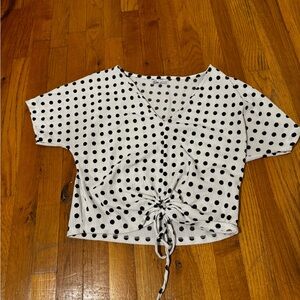 White Polka Dot Women's Crop Top